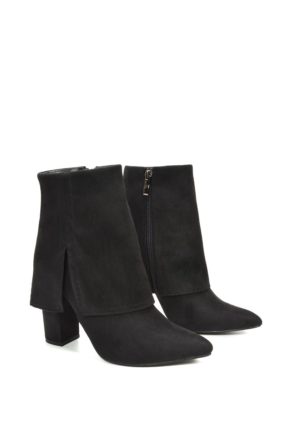 XY London 'Ayla' Layered Fold Over Pointed Toe Heeled Shoe Booties image 5