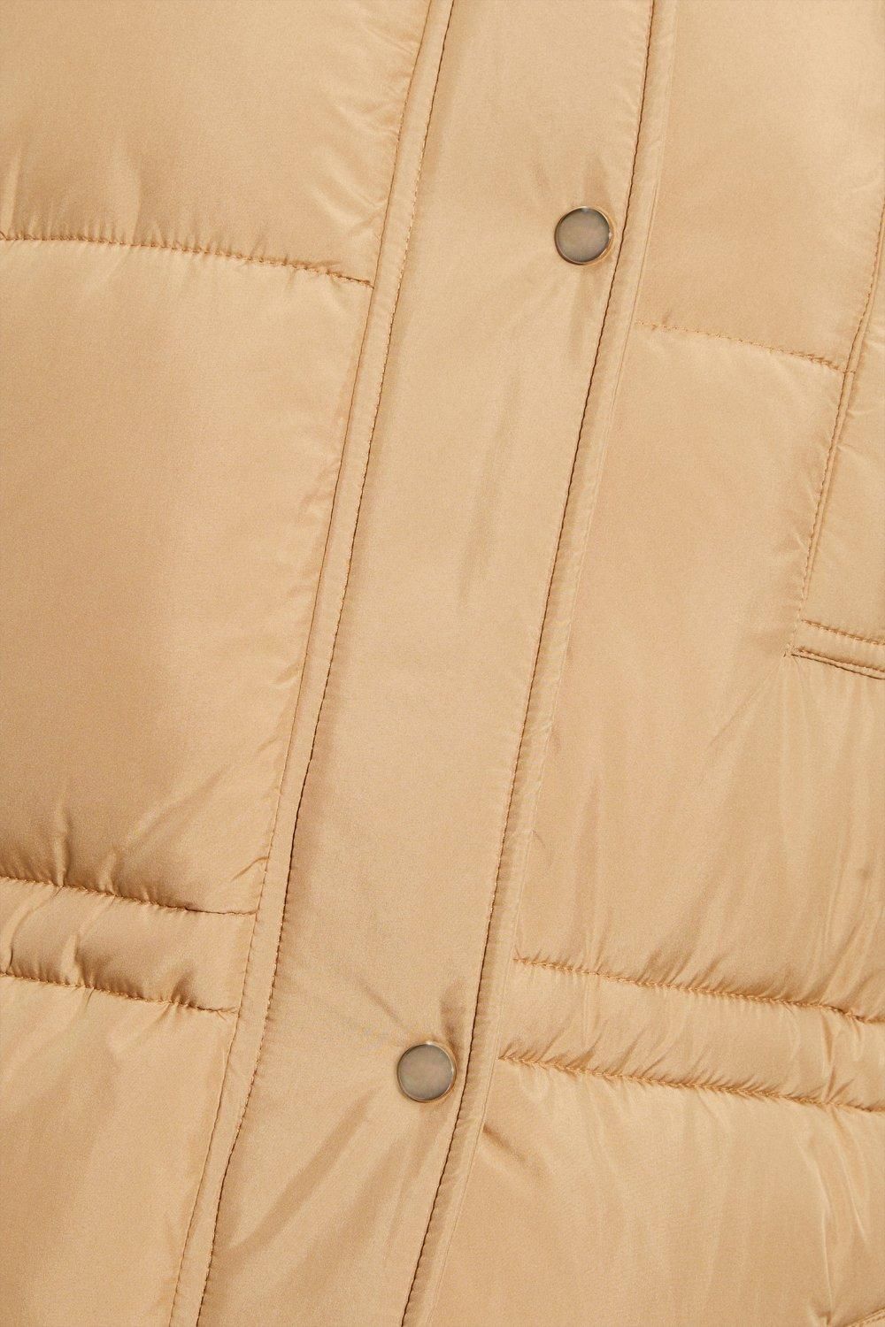 Dorothy Perkins Maxi Faux Fur Hood Padded Coat Camel image 5
