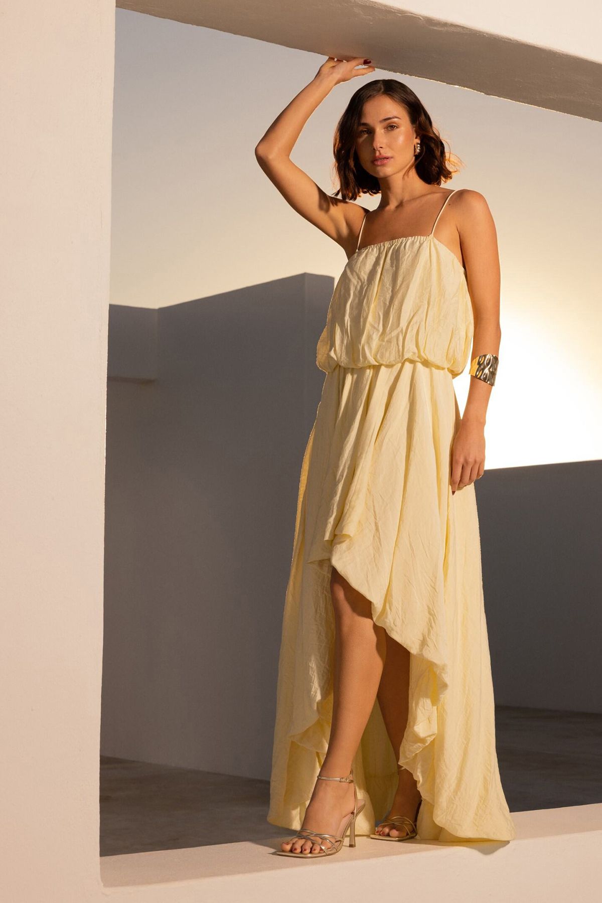 RUNWAY 1.8.1.8 Runway 1.8.1.8 Puff Ball High Low Hem Dress Lemon image 1