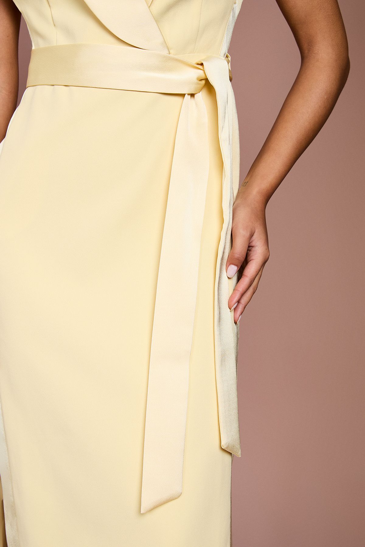 Coast Tux Satin Dress Lemon image 4