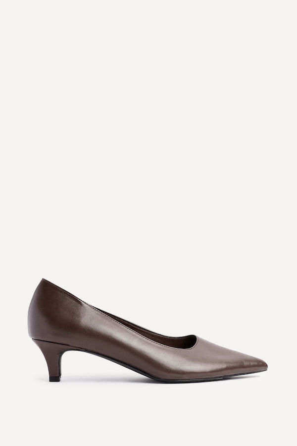 Linzi Zola Brown Faux Leather Kitten Court Heel