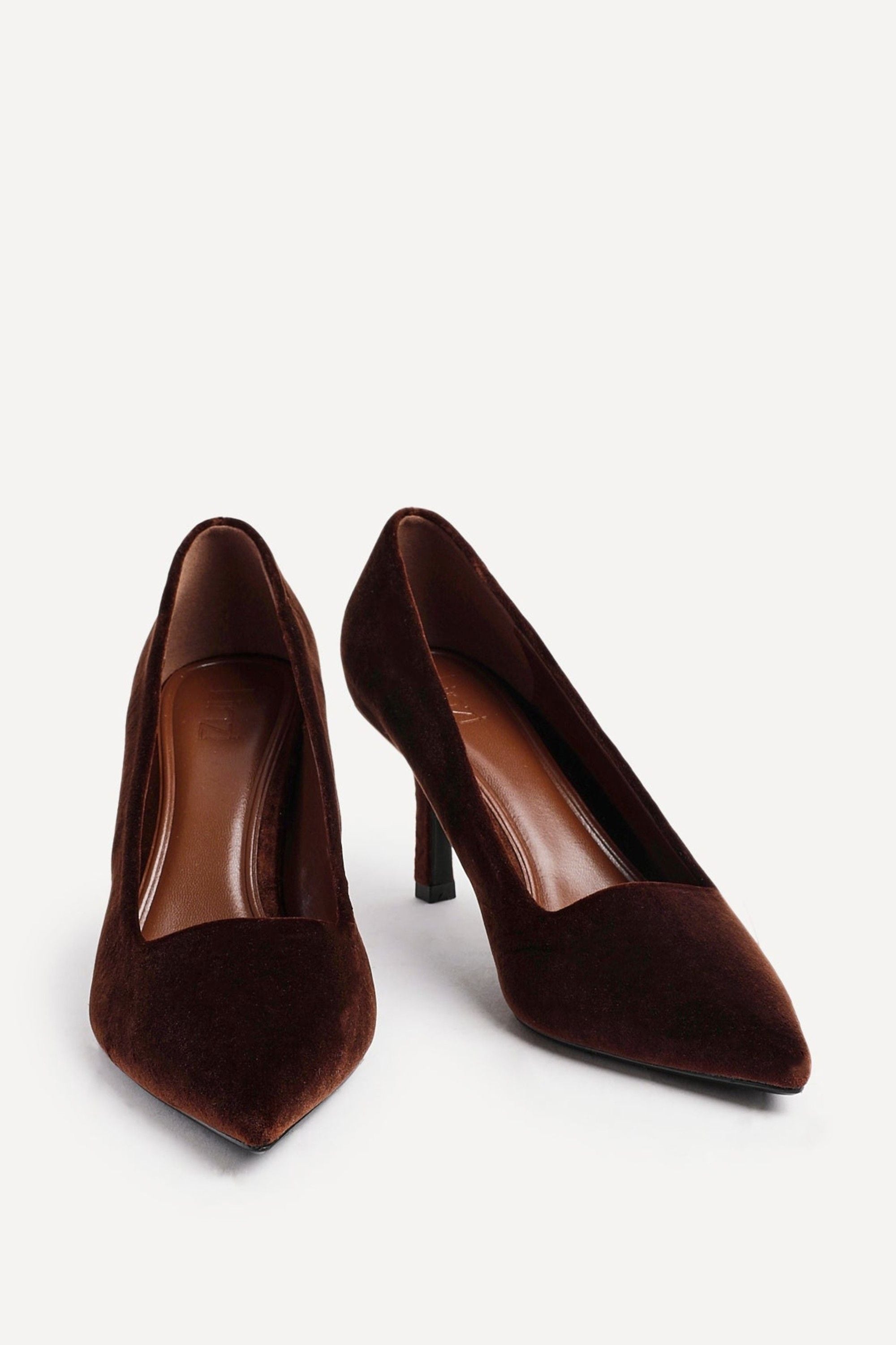 Linzi Kat Brown Velvet Classic Court Heels image 3