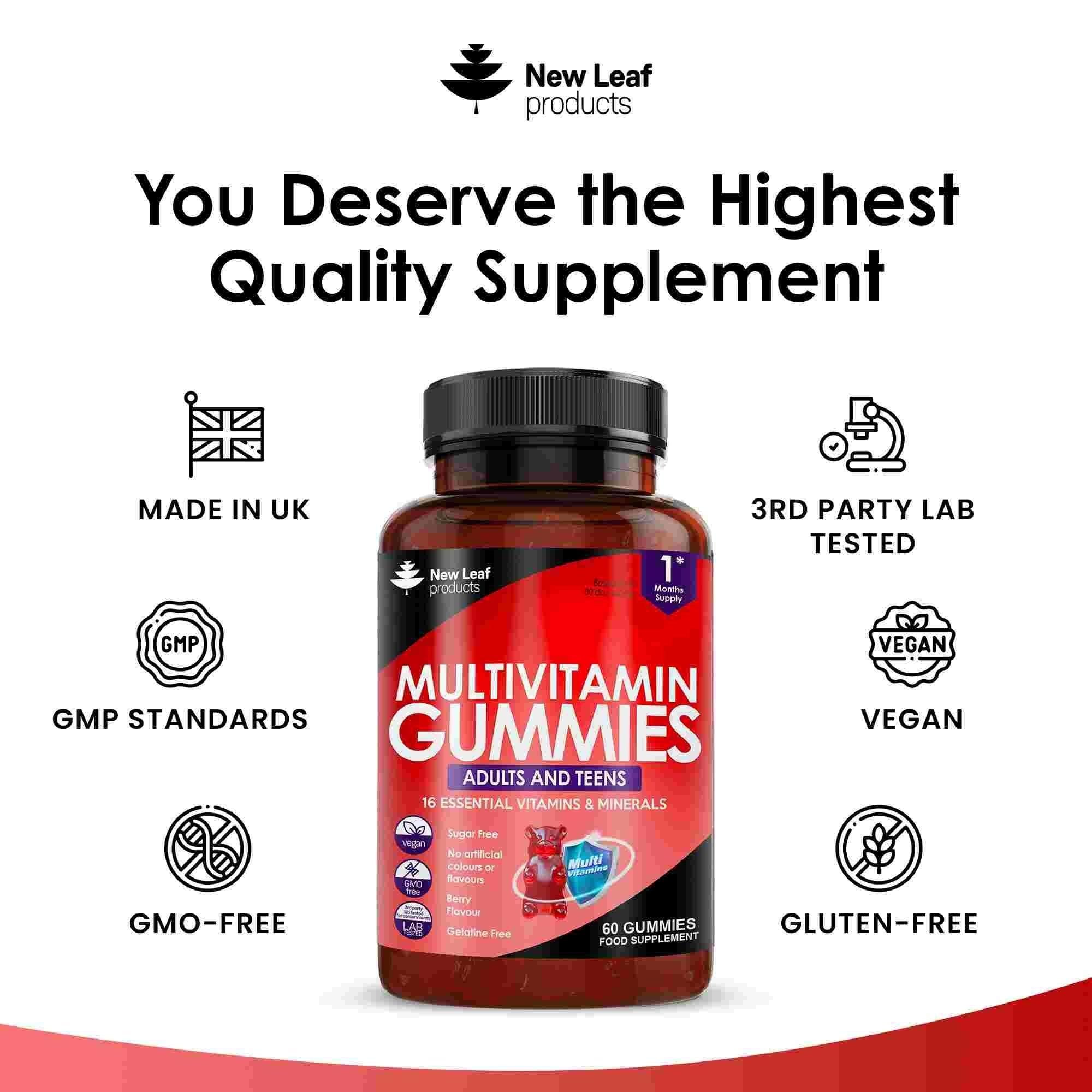 New leaf health Chewable Vegan Multivitamin Gummies - 60 Sugar Free Multivitamins for Men & Woman image 5
