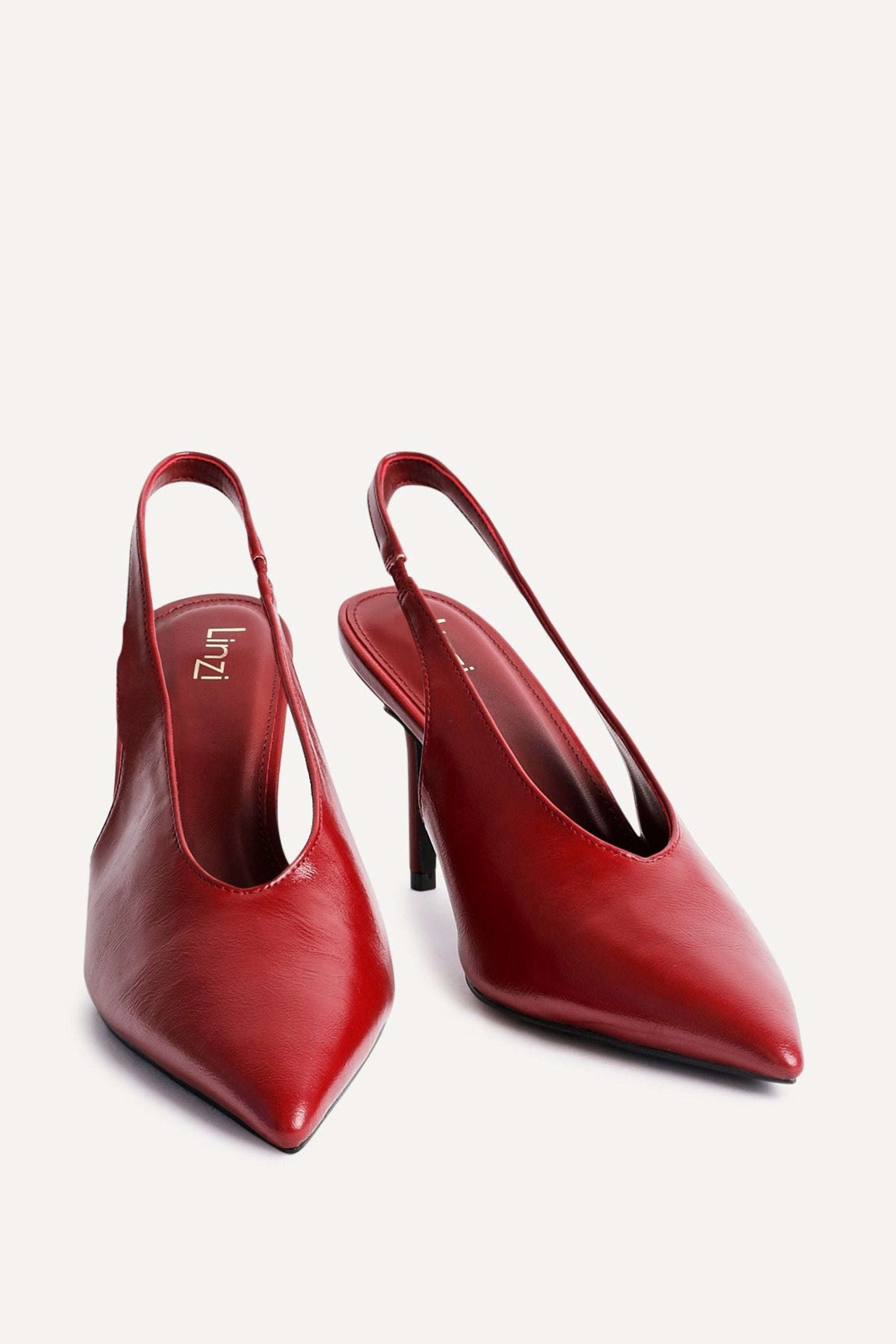 Linzi Evoke Red Faux Leather Sling Back Court Heels image 3