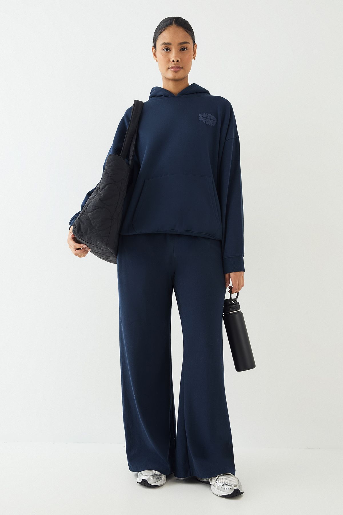 DSGN Studio DSGN Studio Sport Bubble Print Oversized Hoodie Navy image 5