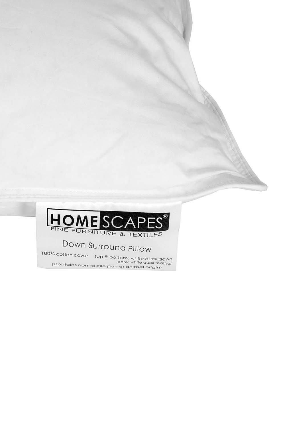 Homescapes White Duck Down Surround Pillow image 3