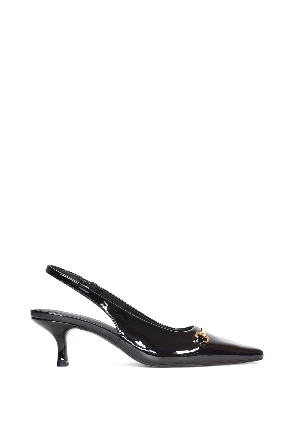 XY London 'Jane' Pointed Toe Slingback Mid Kitten Heels with Buckle image 1