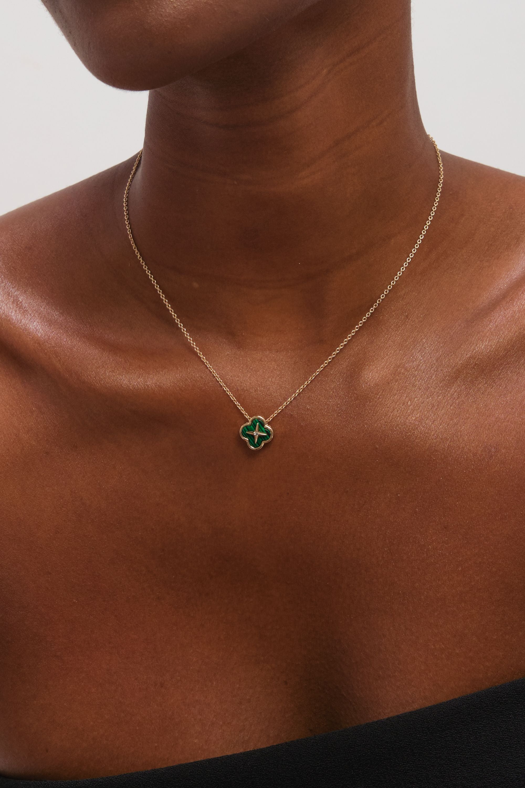 Jon Richard Gold Plated and Malachite Clover Trio Set - Gift Box image 4