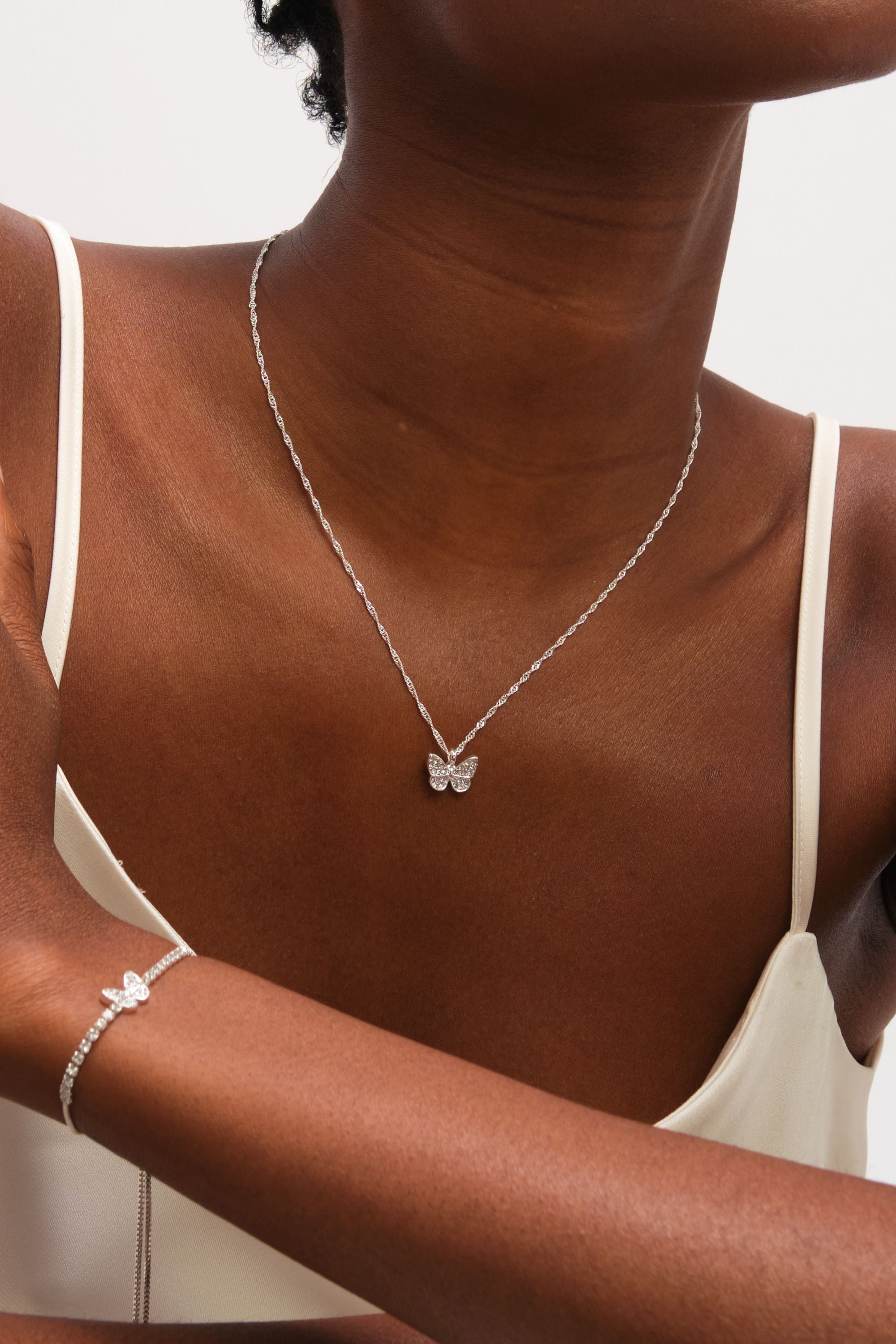 Jon Richard Silver Crystal Butterfly Trio Set - Gift Box image 4