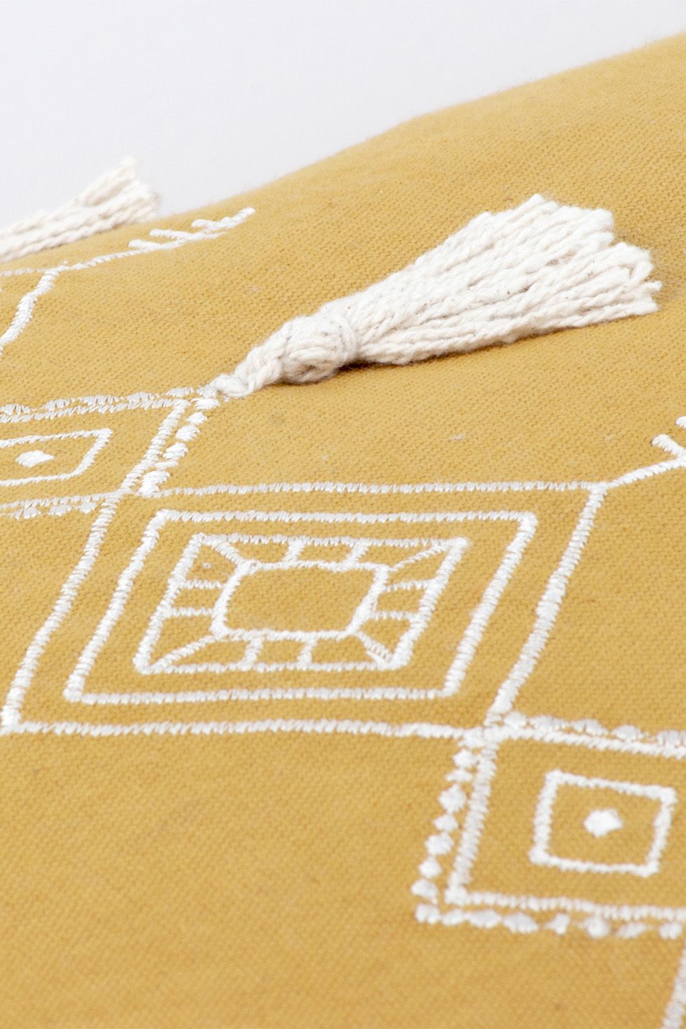 Furn Pritta Cotton Embroidered Tasselled Cushion image 4