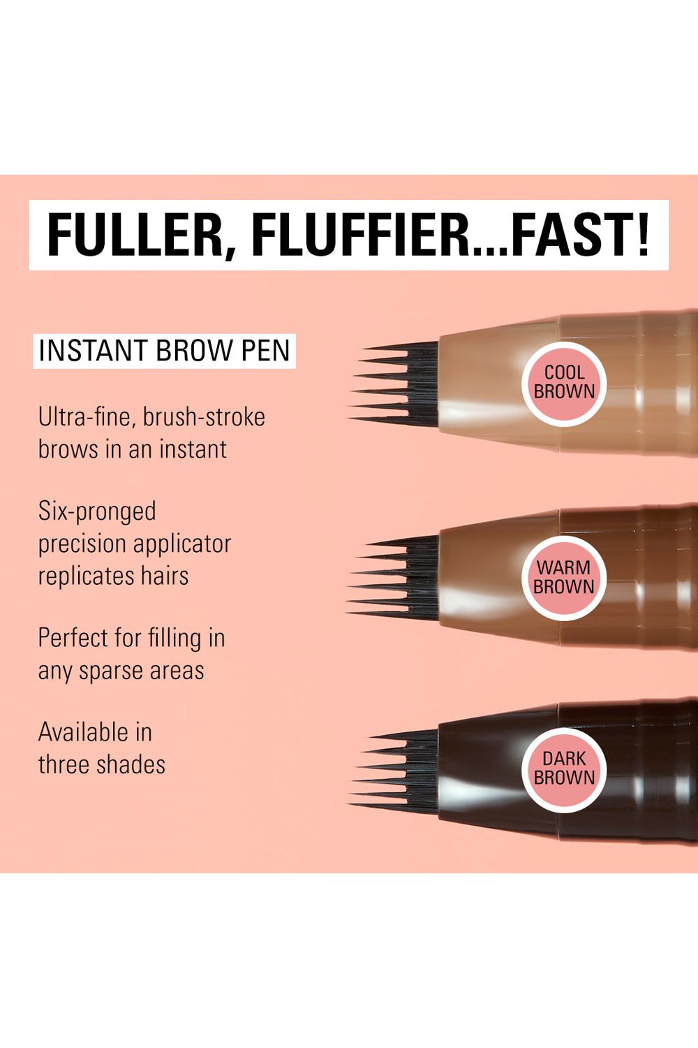 Revolution Instant Brow Hair Pen 1.8ml Cool Brown image 2