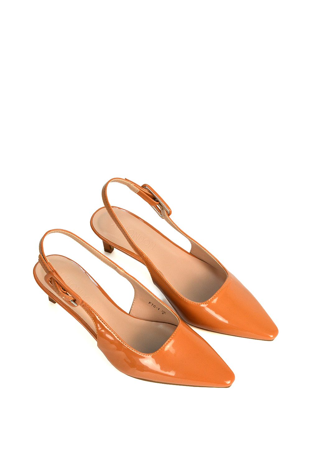 XY London 'Kelly' Low Kitten Heel Slingback Pointed Toe Court Shoes image 6