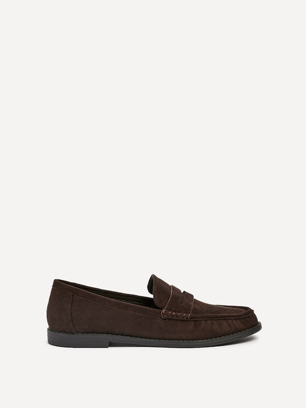 Linzi Precise Brown Faux Suede Classic Loafer