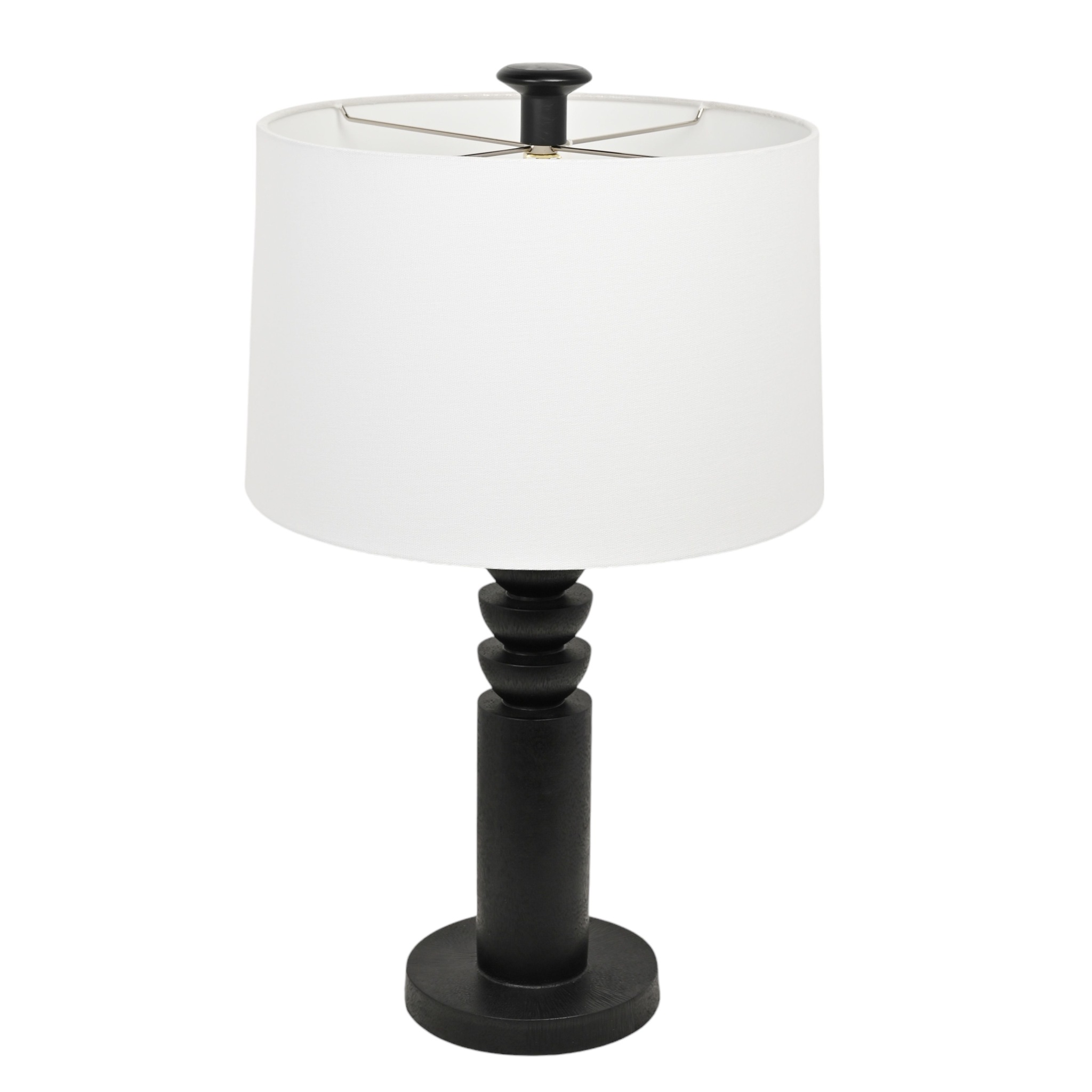 Hestia Black Resin Table Lamp With White Shade image 2