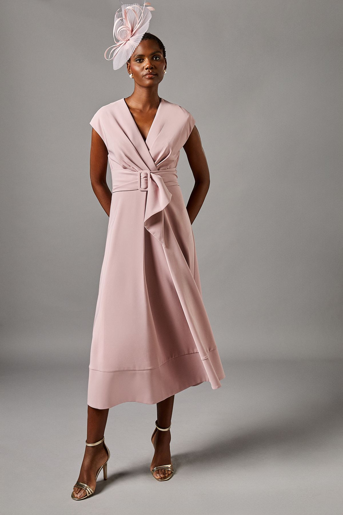 Coast Belted Crepe Dress Rose image 1