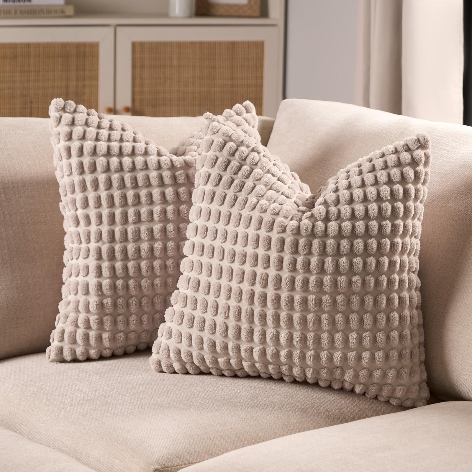 OHS 4 Pack Bobble Filled Cushion Covers Home Decor Set image 2
