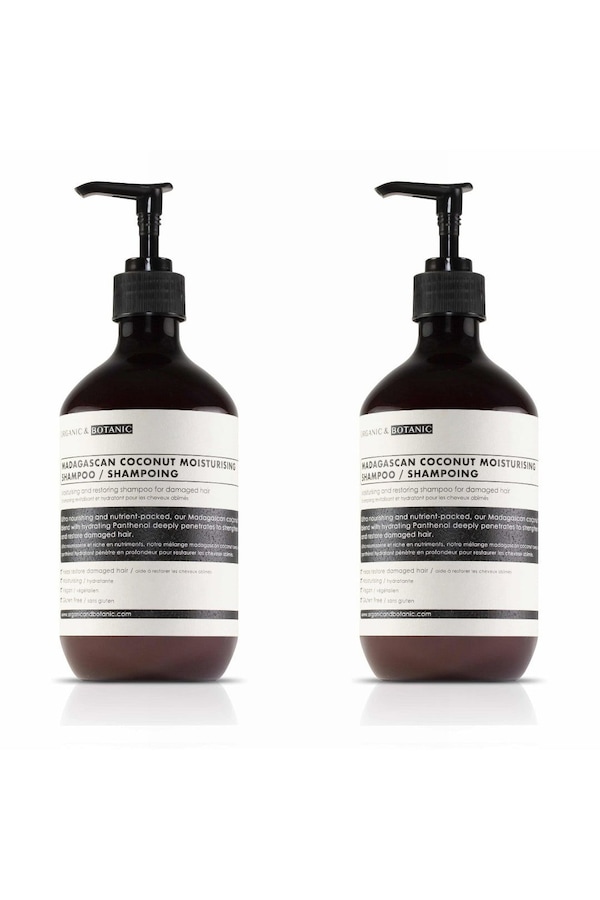 Organic & Botanic Madagascan Coconut Moisturising Shampoo 500ml x 2 Duo Pack