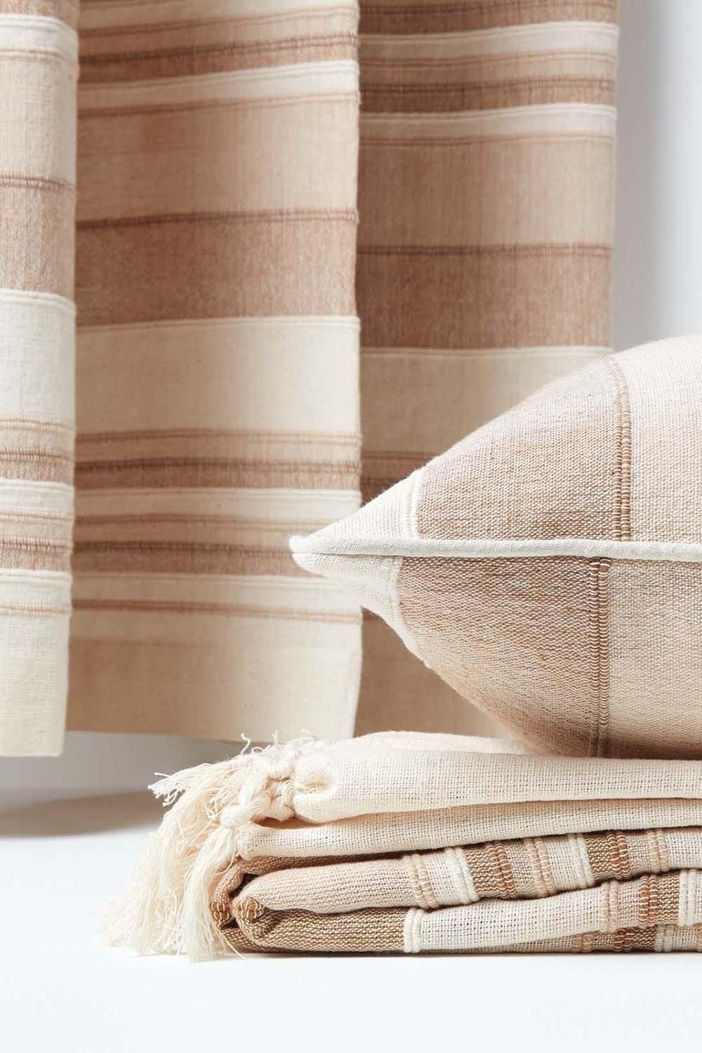 Homescapes Cotton Striped Morocco Cushion Cover image 5