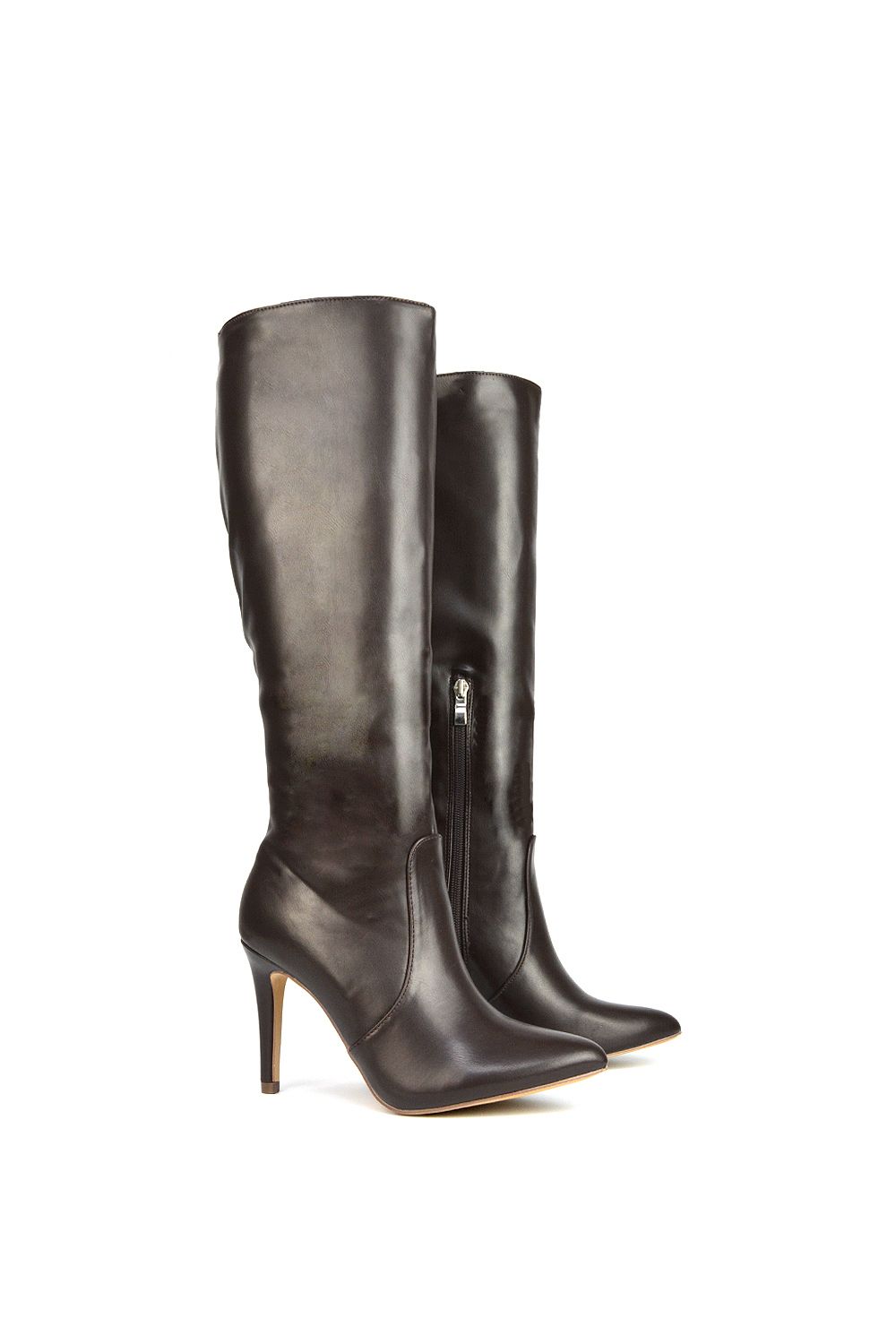 XY London 'Bree' Pointed Toe Zip-up Stiletto Heel Knee High Boots image 2
