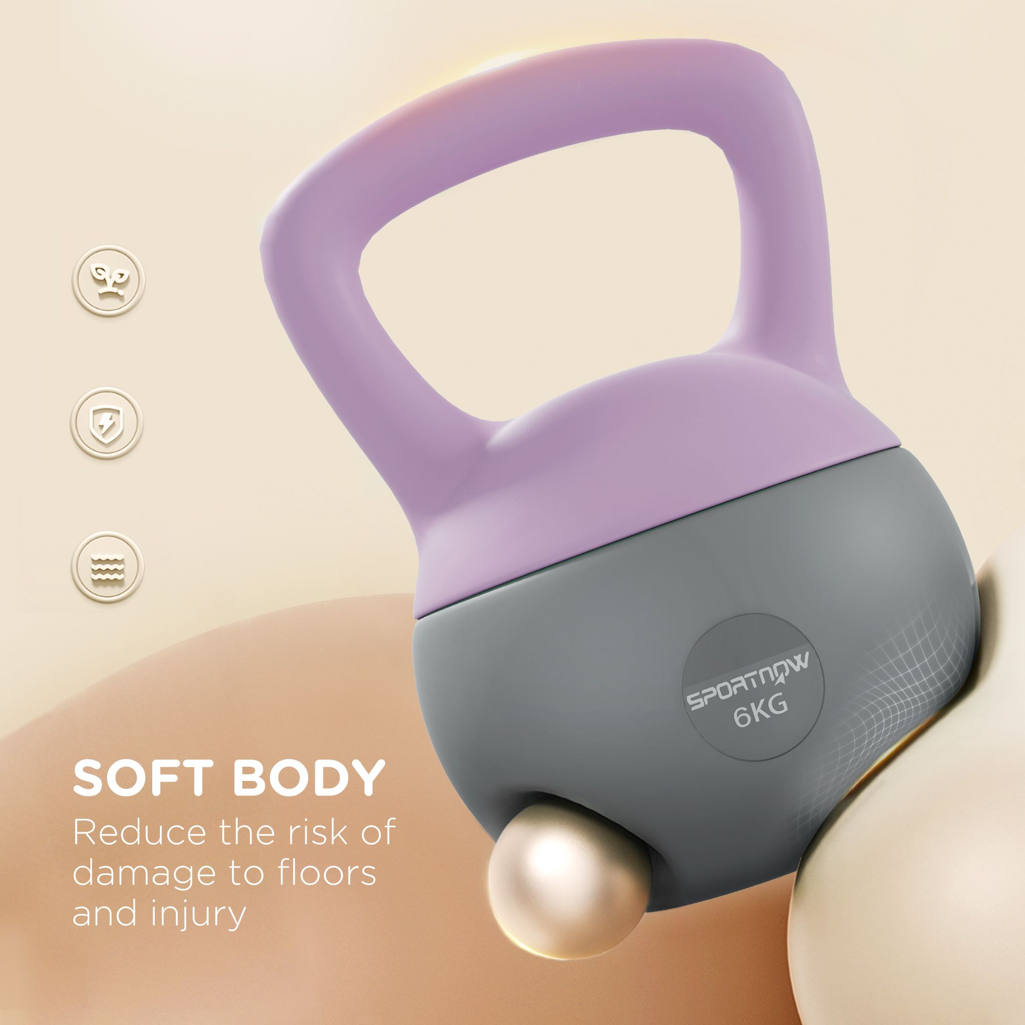 SPORTNOW 6KG Kettlebell with Soft Body and Non-Slip Handle image 4