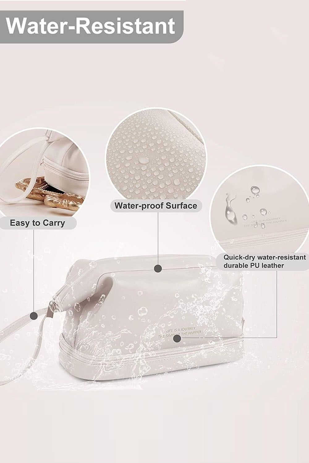 SHEONLY Toiletry Bag Travel Bag Water-resistant Makeup Cosmetic Bag Travel Organizer for Accessories For Home Dormitory Office image 3