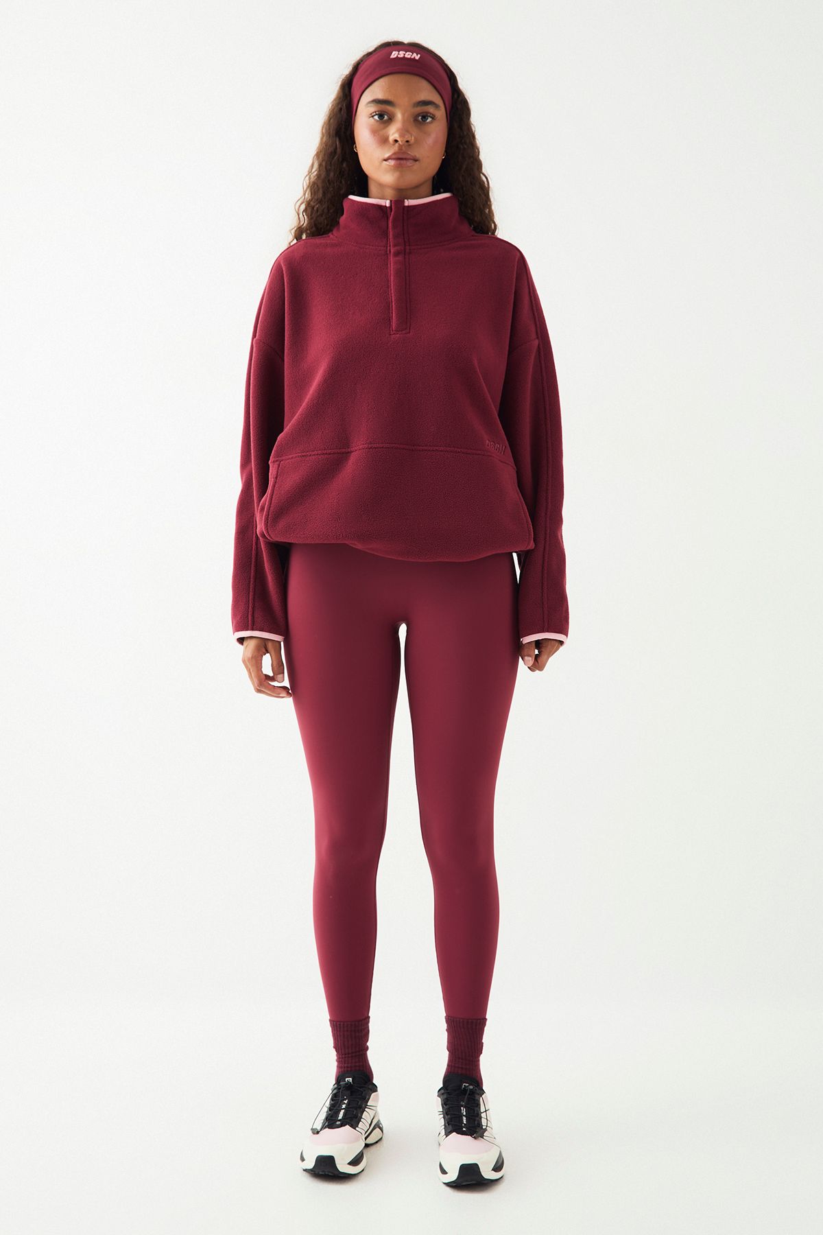 DSGN Studio DSGN Studio Sport Polar Fleece Contrast Binding Jacket Burgundy image 5