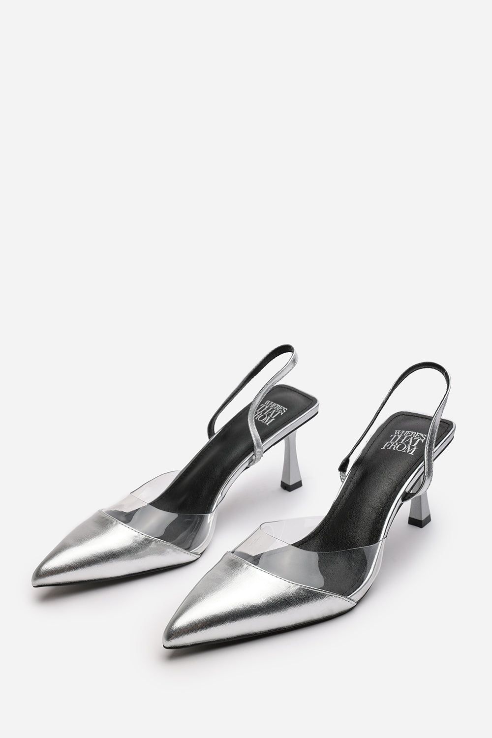 Where's That From 'Rose' Clear Strap Slingback Heels image 4