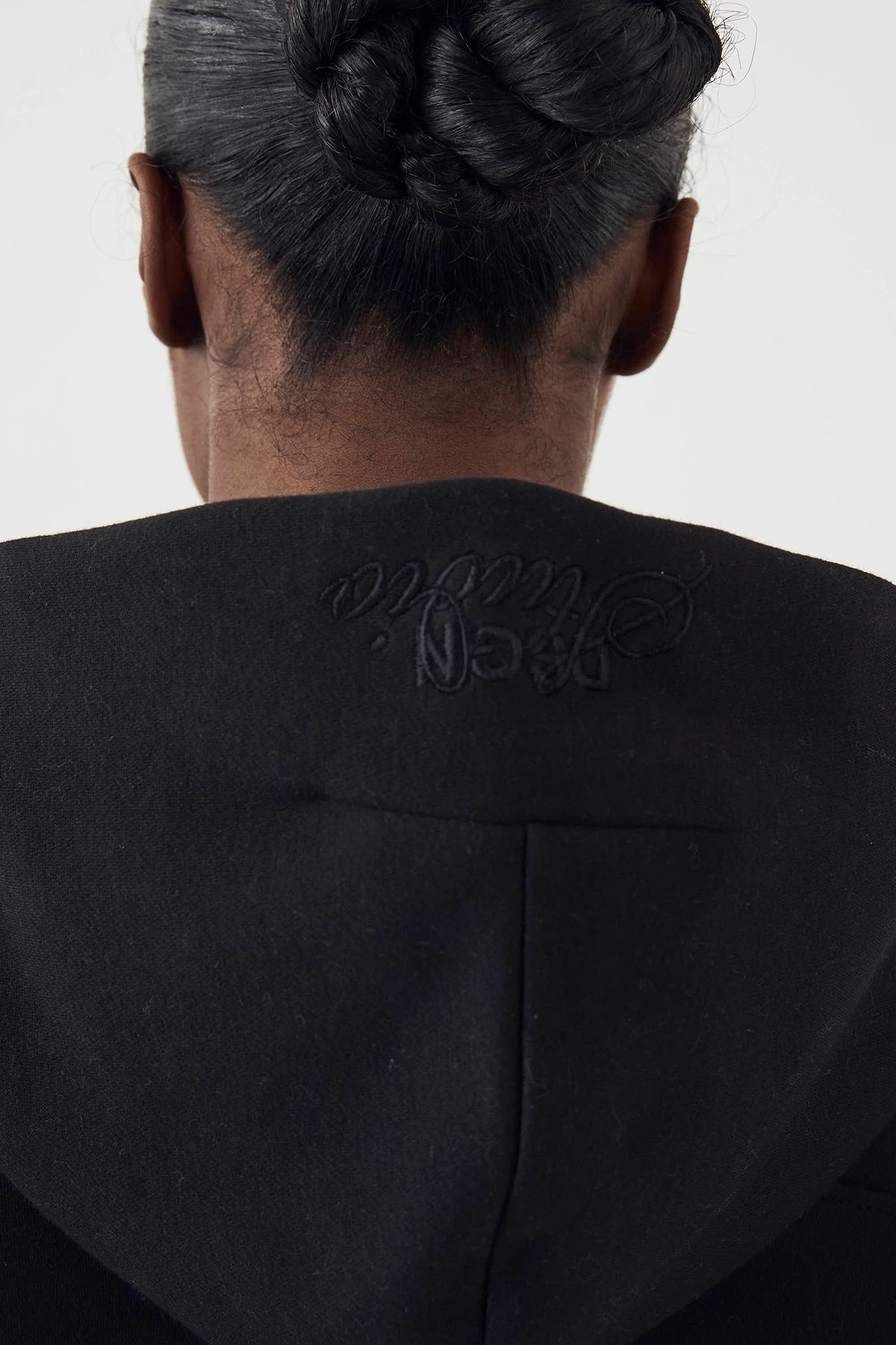 DSGN Studio DSGN Studio Ribbed Panel Half Zip Hoodie Black image 4