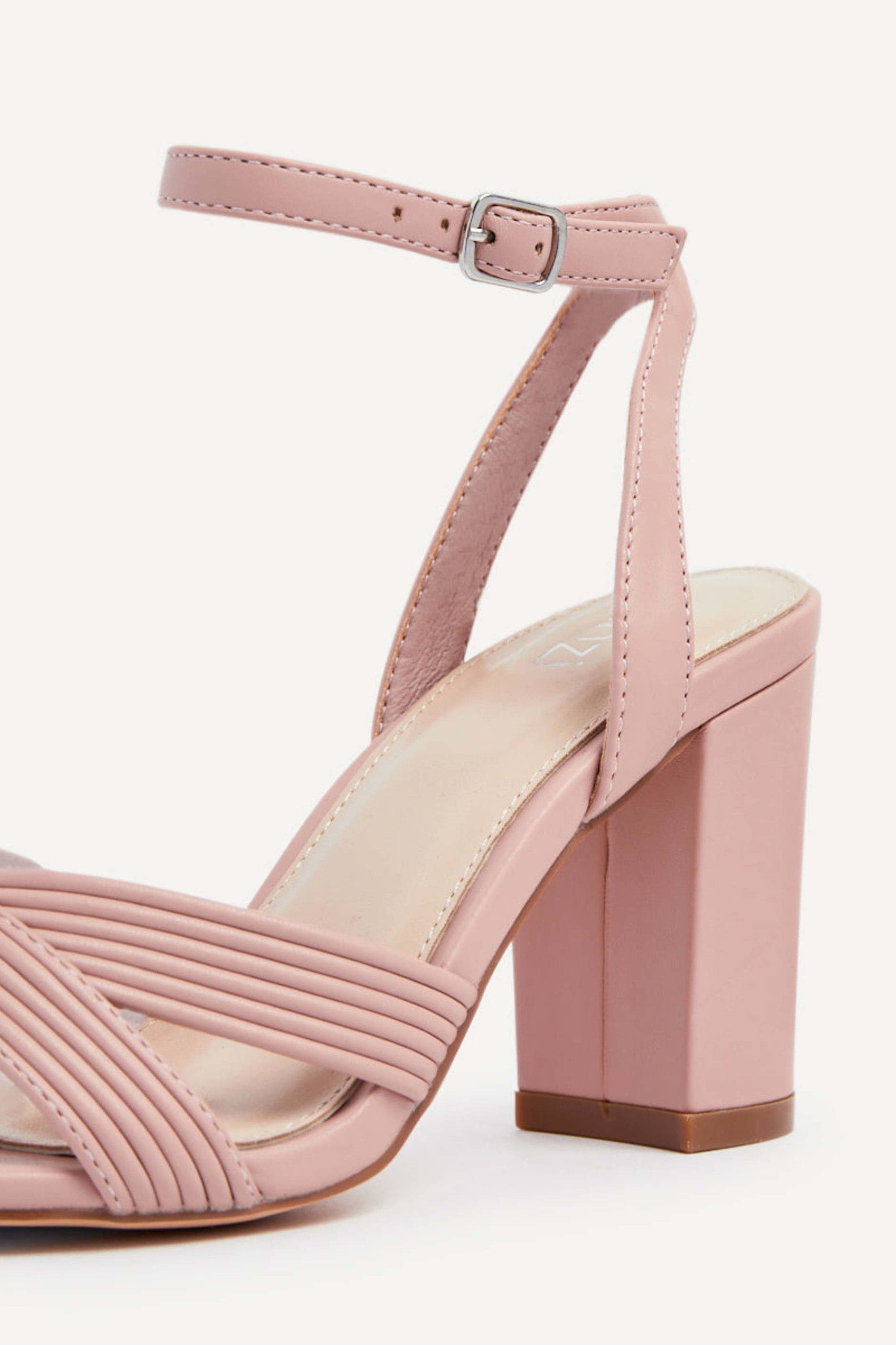 Linzi City Dusky Pink Faux Leather Heeled Sandals image 4