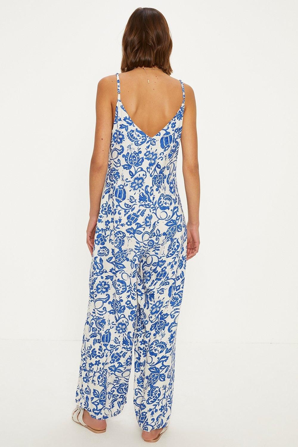 Oasis Paisley Print Strappy Jumpsuit Multi image 3