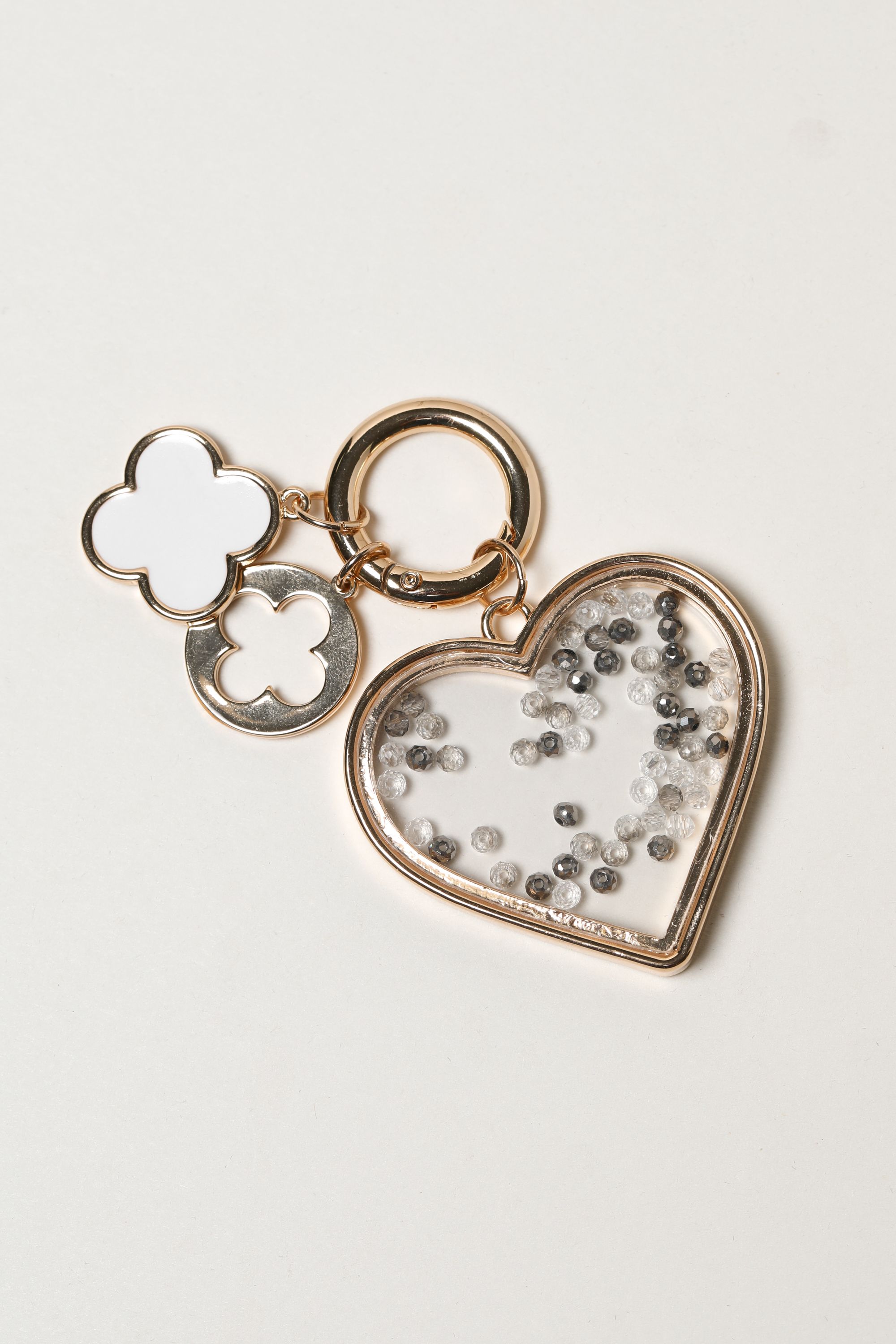 Mood Gold Plated Heart and Clover Bag Charm image 3
