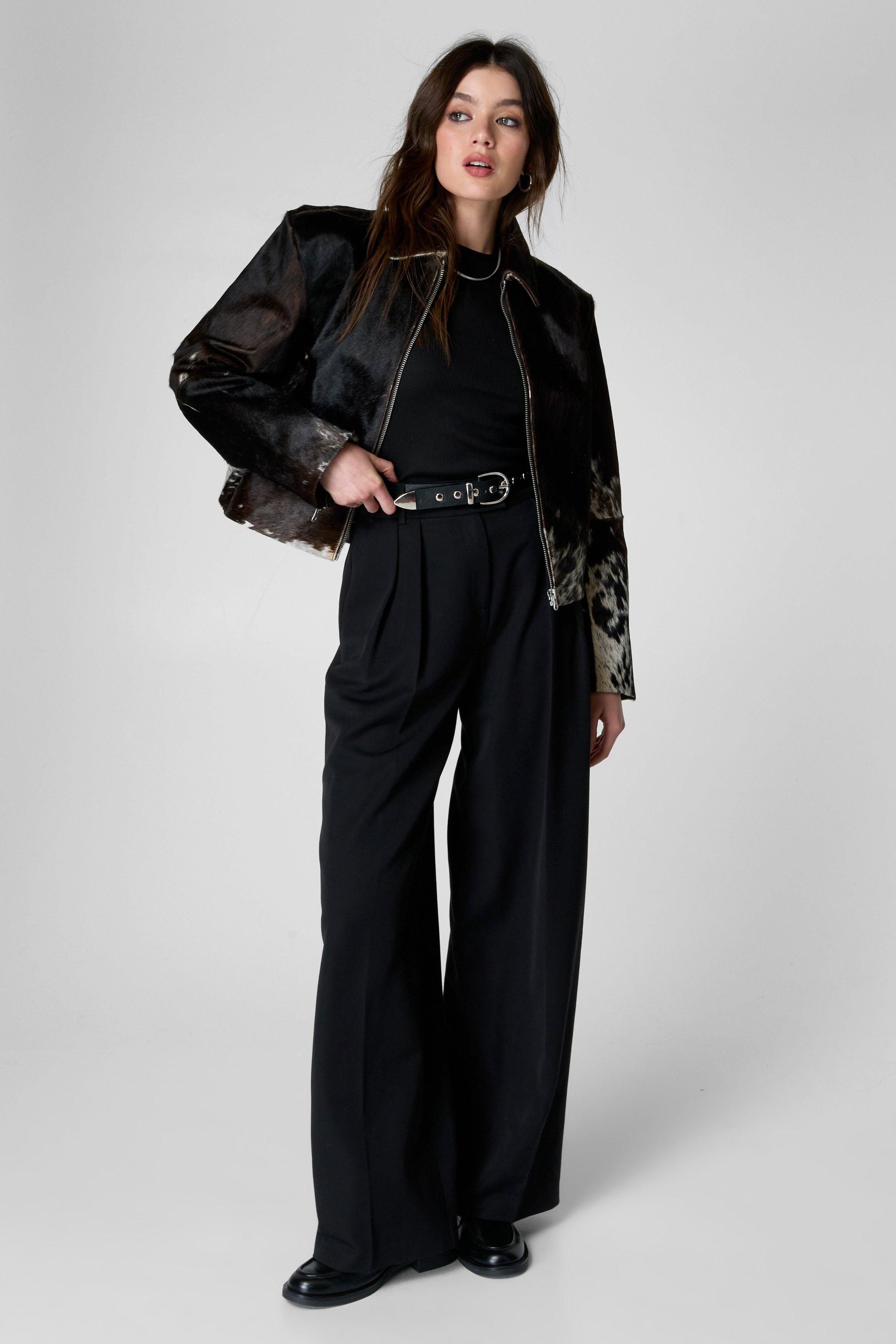 NastyGal Limited Cow Hide Leather Jacket Animal image 3