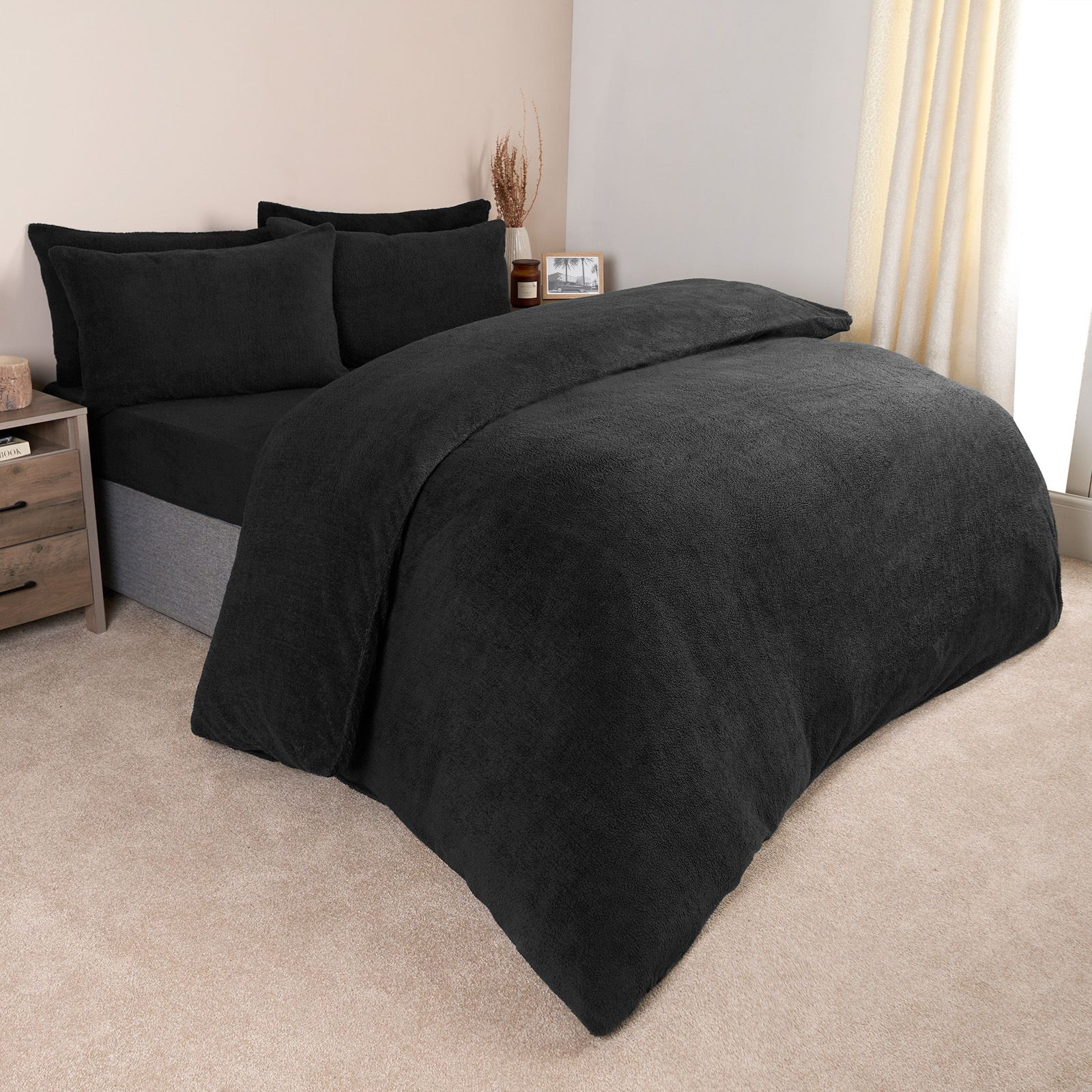 OHS Thermal Soft Teddy Fleece Duvet Cover Bedding Set image 3