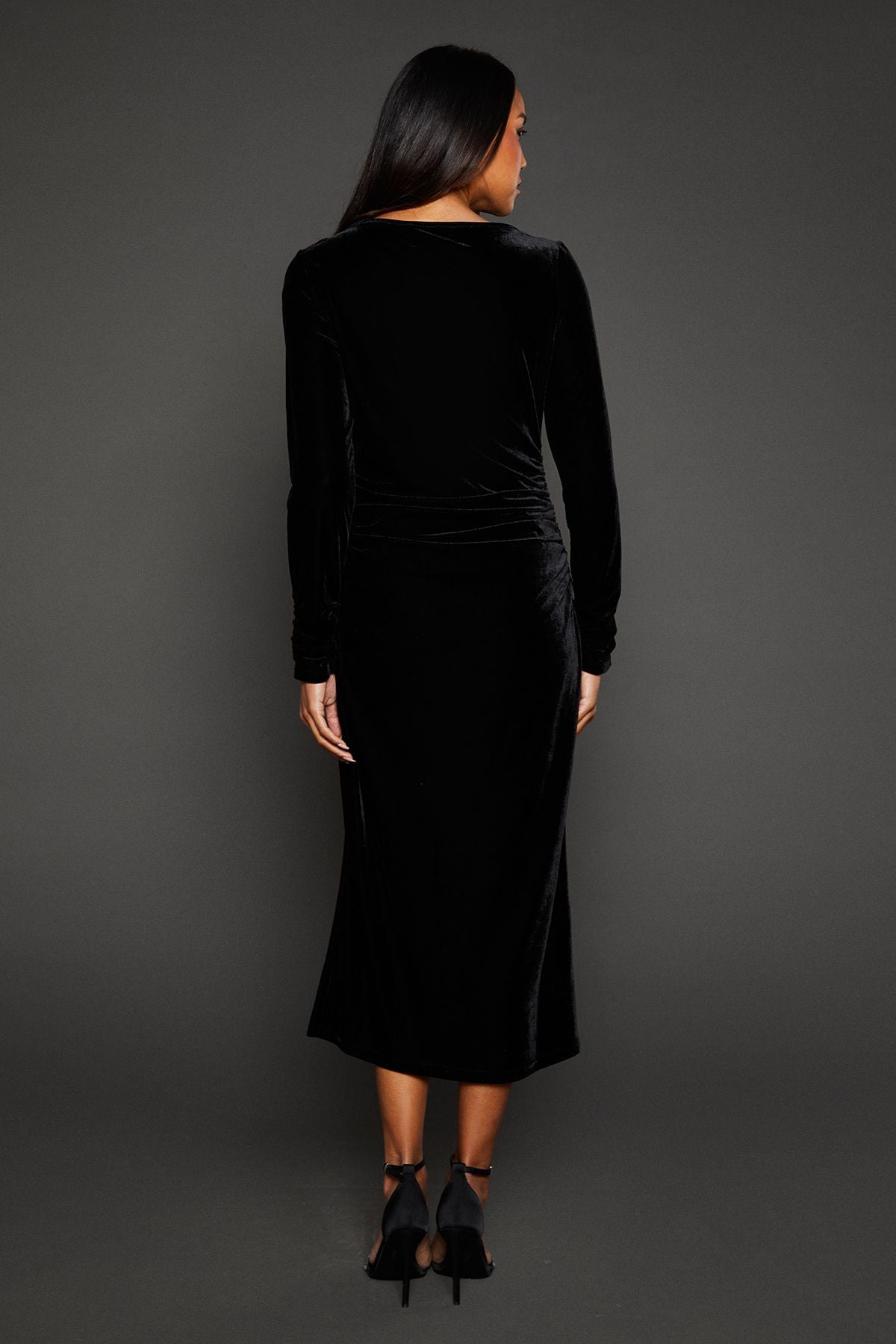 Principles Black Knot Detail Midi Dress Black image 3