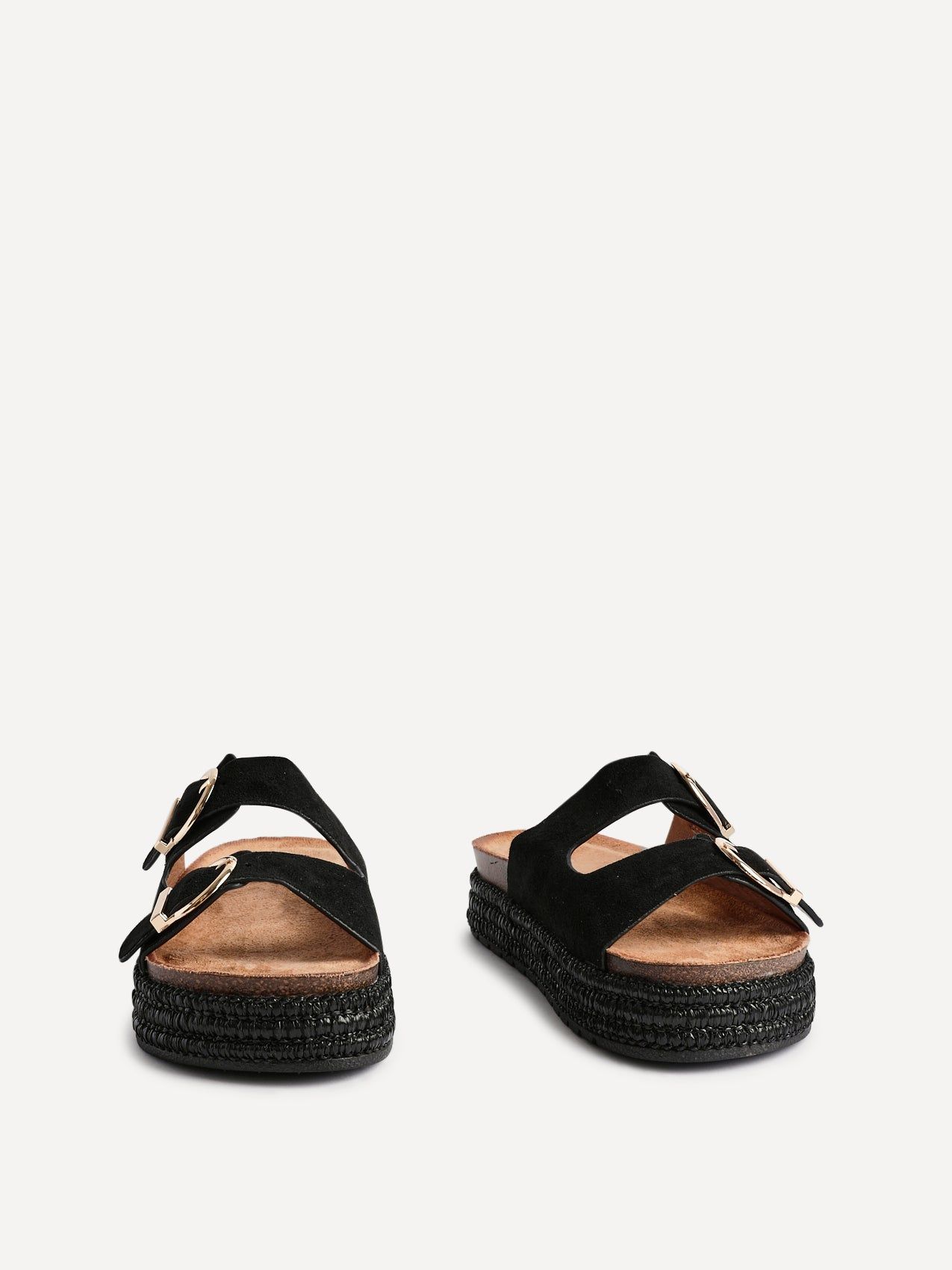 Linzi Alabama Black Plaited Flatform Sliders image 3
