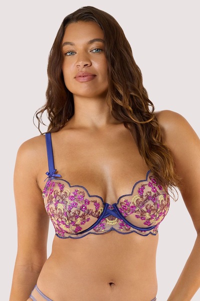 Playful Promises Thea Blue Baroque Embroidery 'D+ Bra'