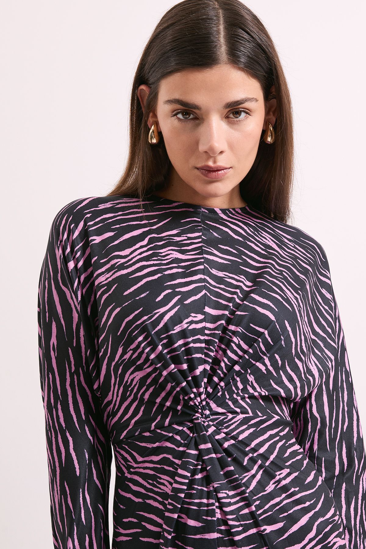 Principles Pink Printed Twist Front Jersey Midi Dress Pink image 3