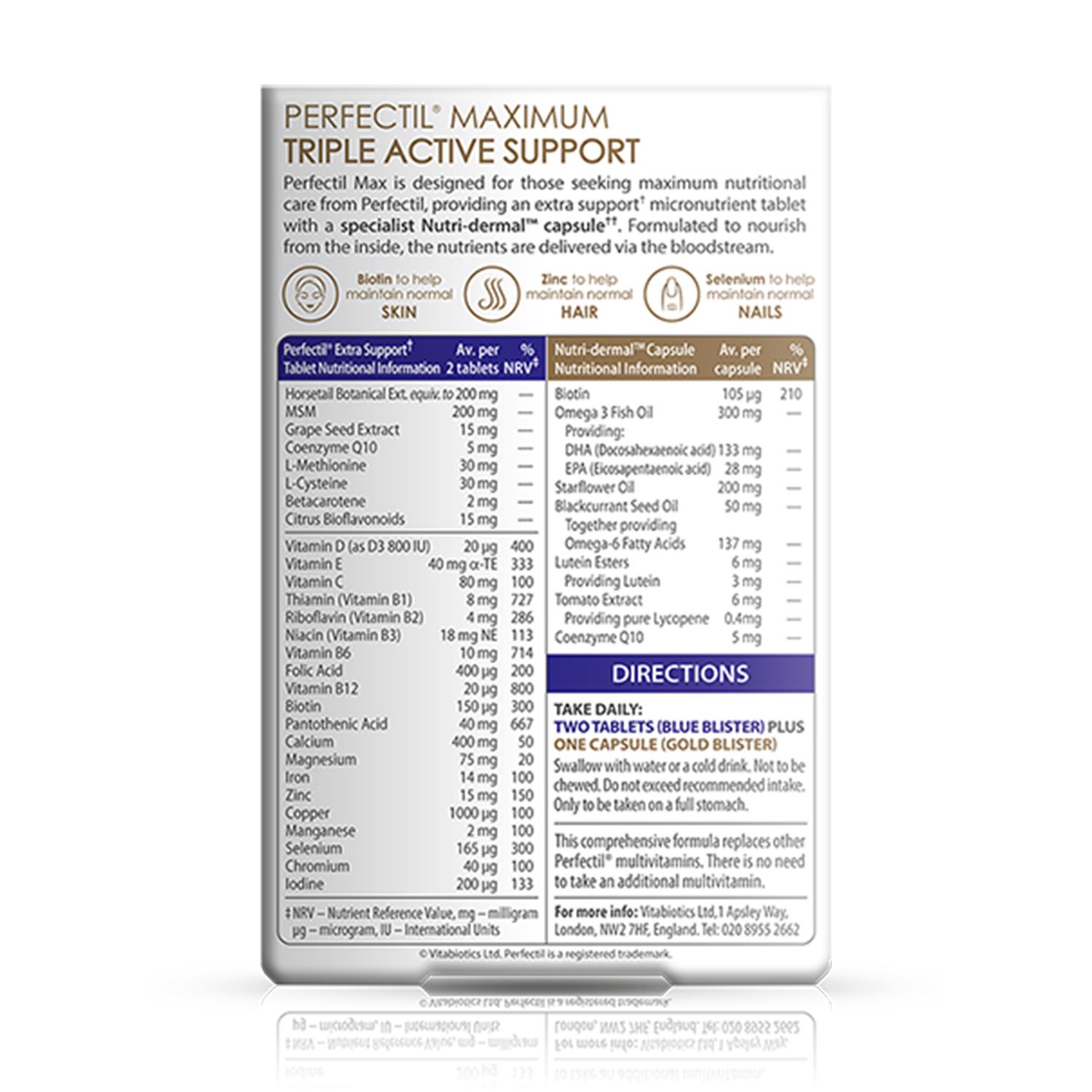 Vitabiotics Vitabiotics Perfectil Max Tablets & Capsules - 56 Tablets & 28 Capsules image 2