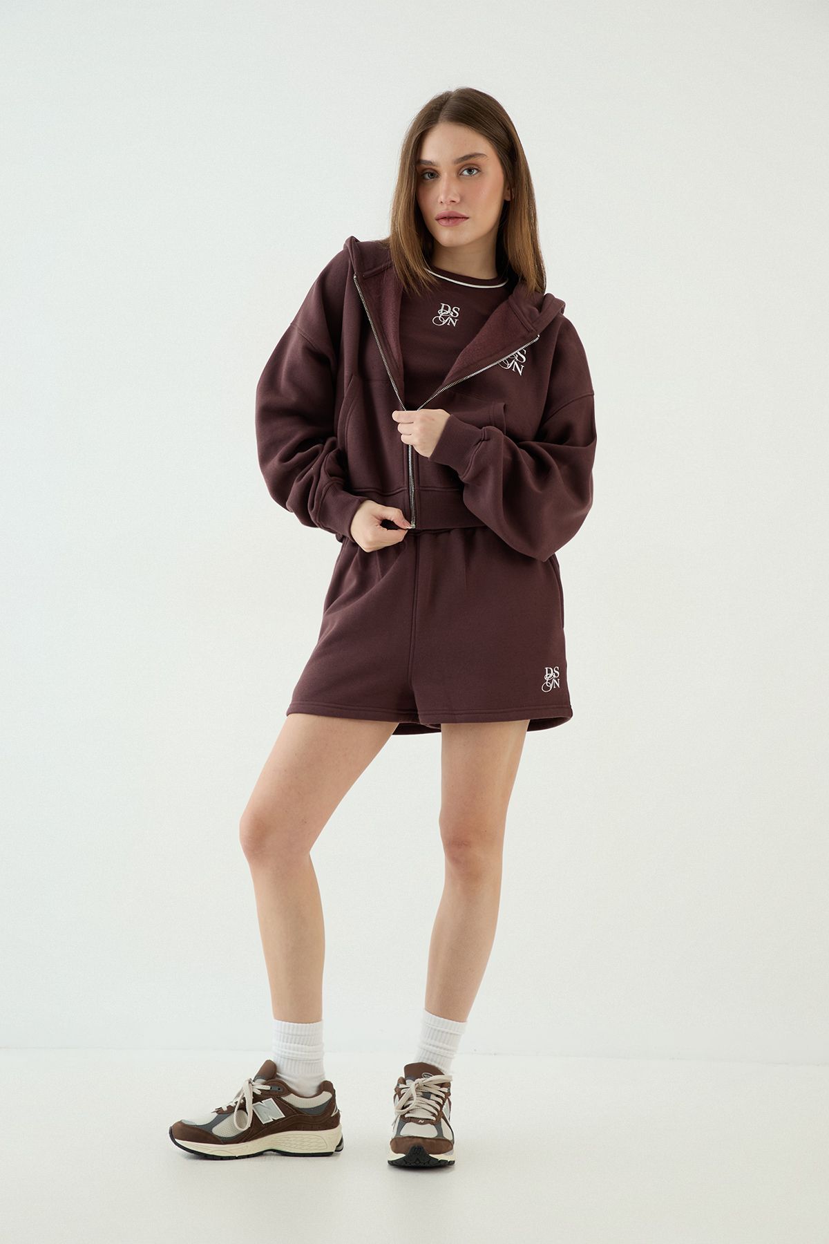 DSGN Studio DSGN Studio Drawstring Waist Sweat Short Chocolate