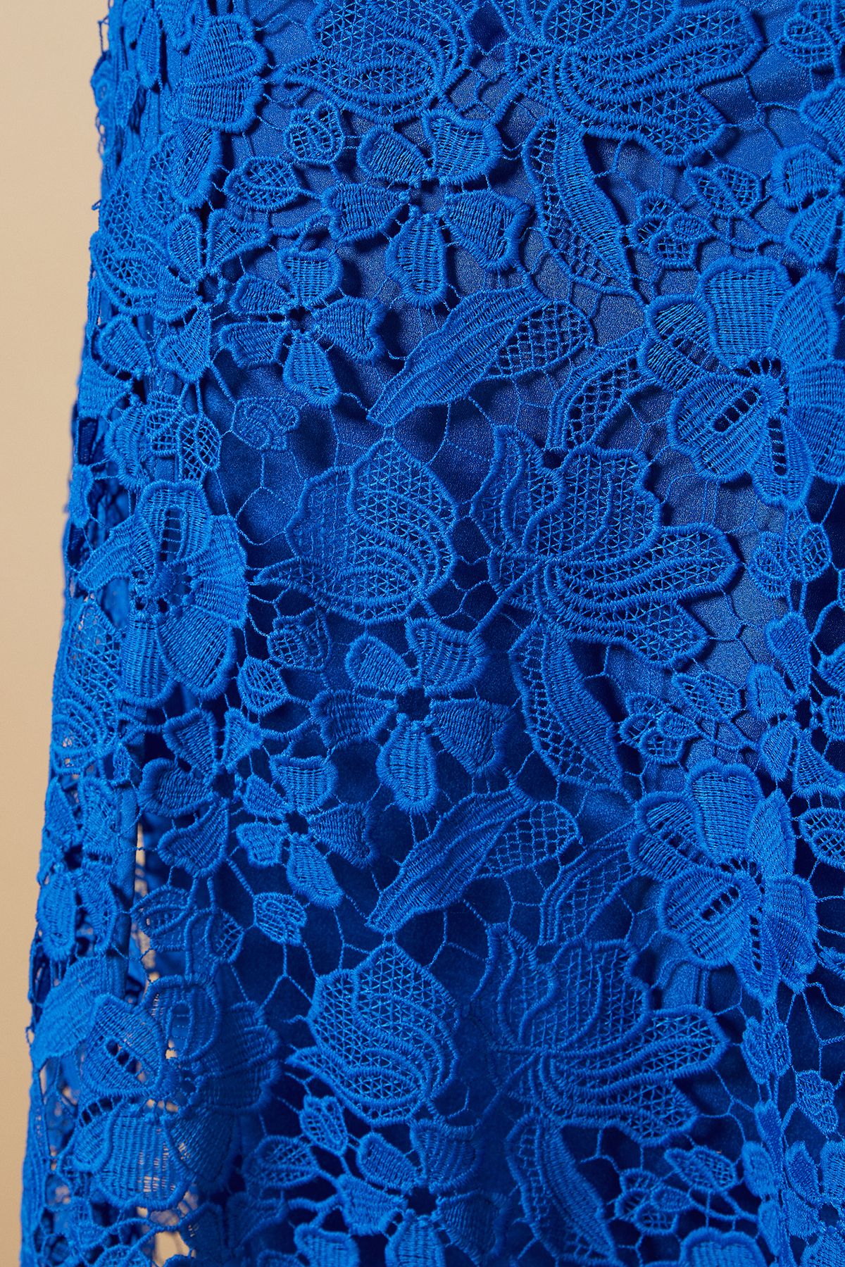Oasis Floral Lace V Neck Midi Dress Cobalt image 5