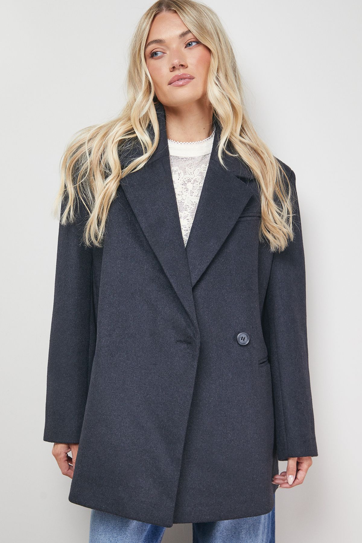 Oasis Relaxed Blazer Coat Black image 2