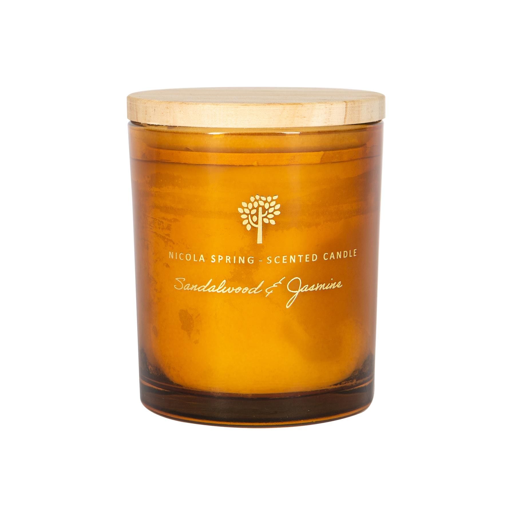 Nicola Spring 130g Sandalwood & Jasmine Soy Wax Candle - Sweet Creamy Scented Glass image 1