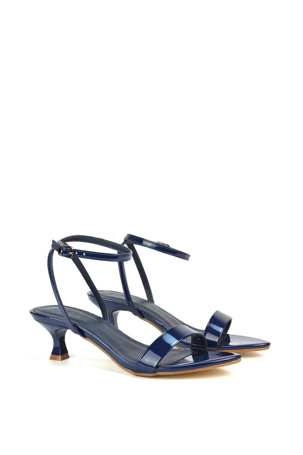 XY London 'Antonia' Kitten Low Heel Strappy Sandal Two Part Heeled Shoes image 3