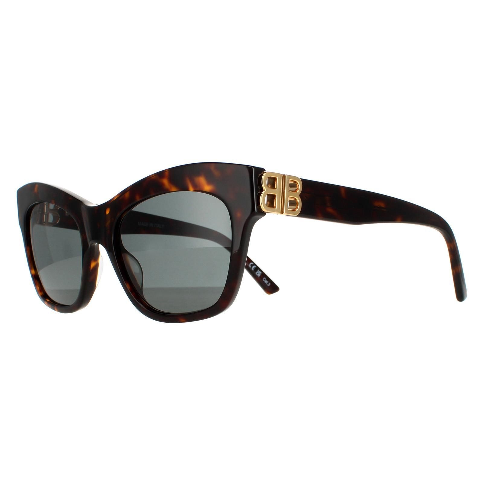 Balenciaga Cat Eye Dark Havana and Gold Green Grey BB0132S image 2