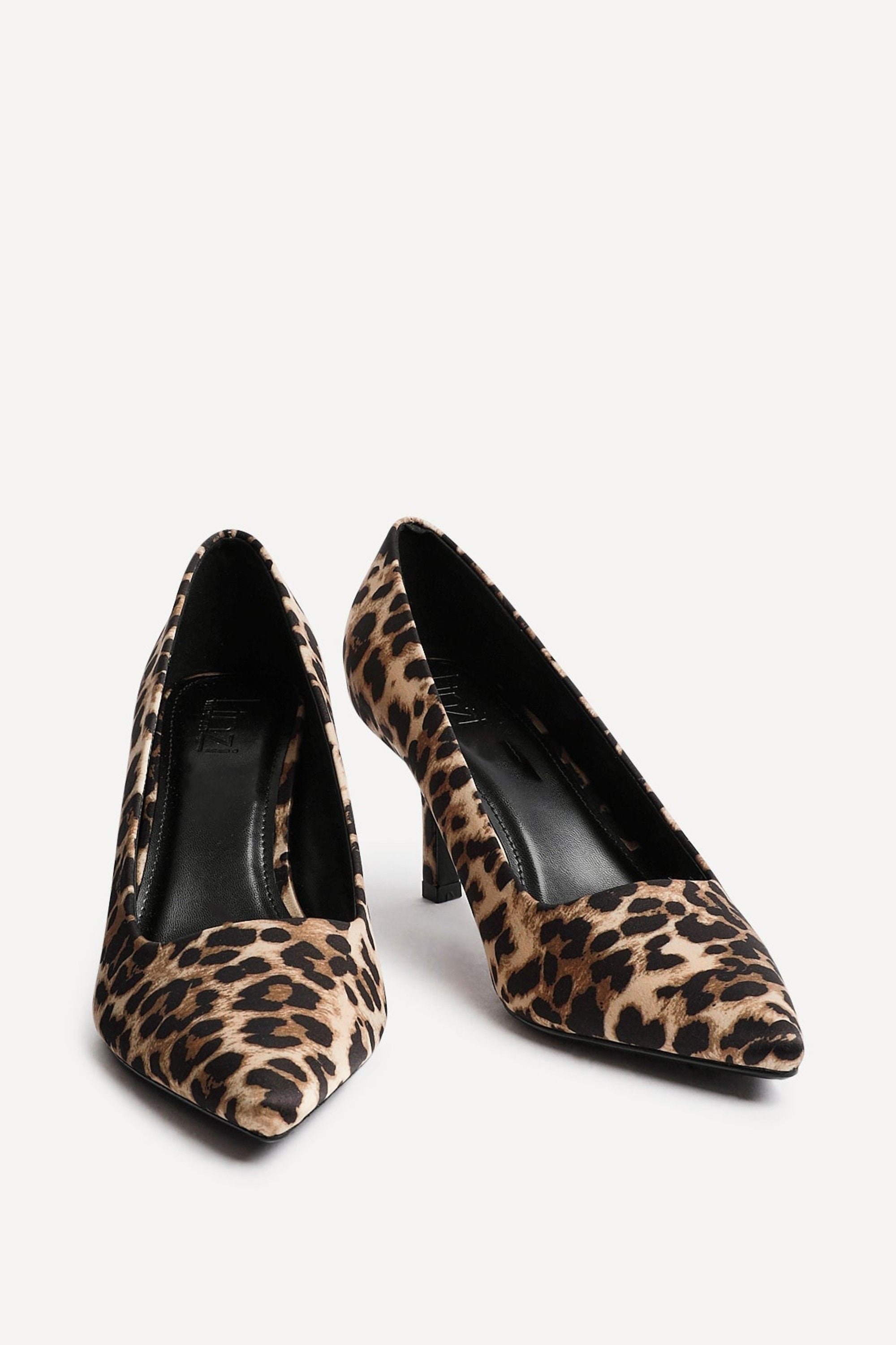 Linzi Aim Wide Fit Leopard Satin Classic Court Heel image 3