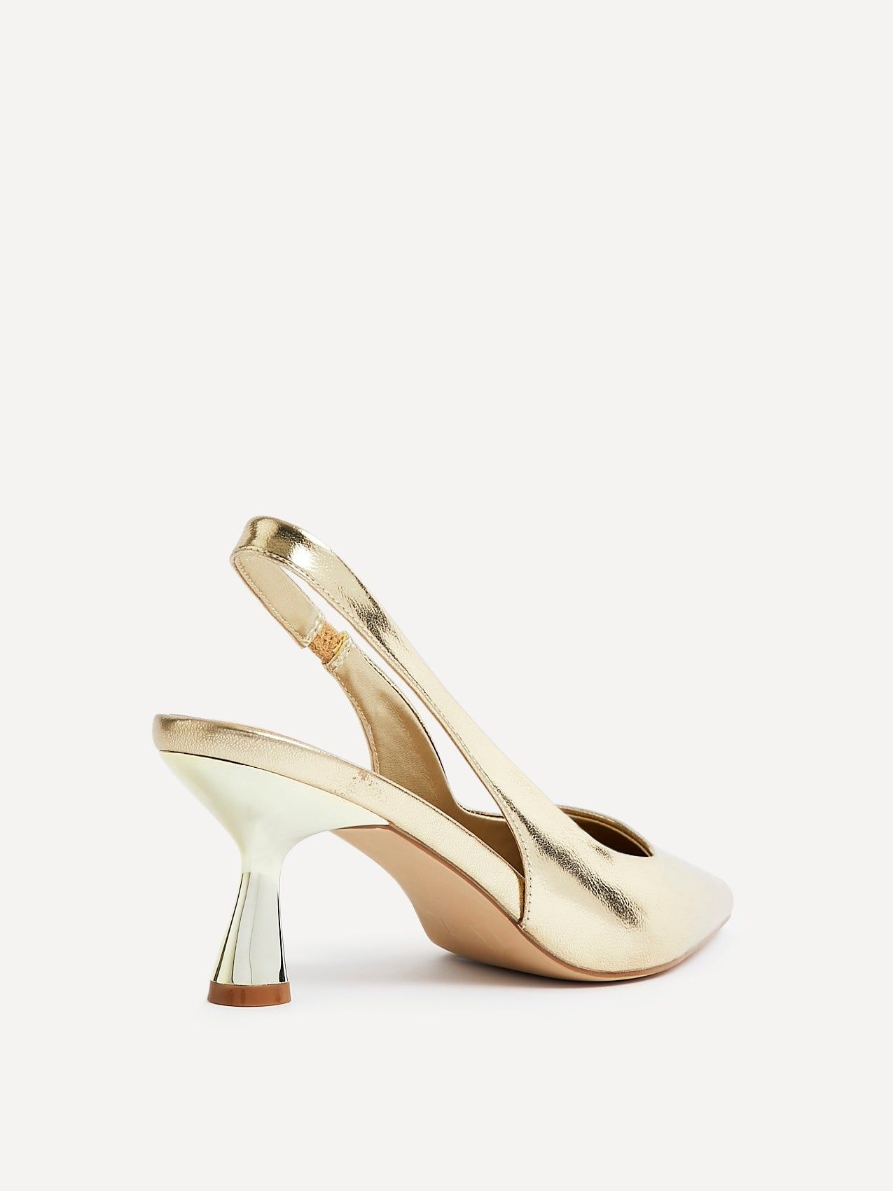 Linzi Presley Gold Faux Leather Sling Back Low Court Heel image 5