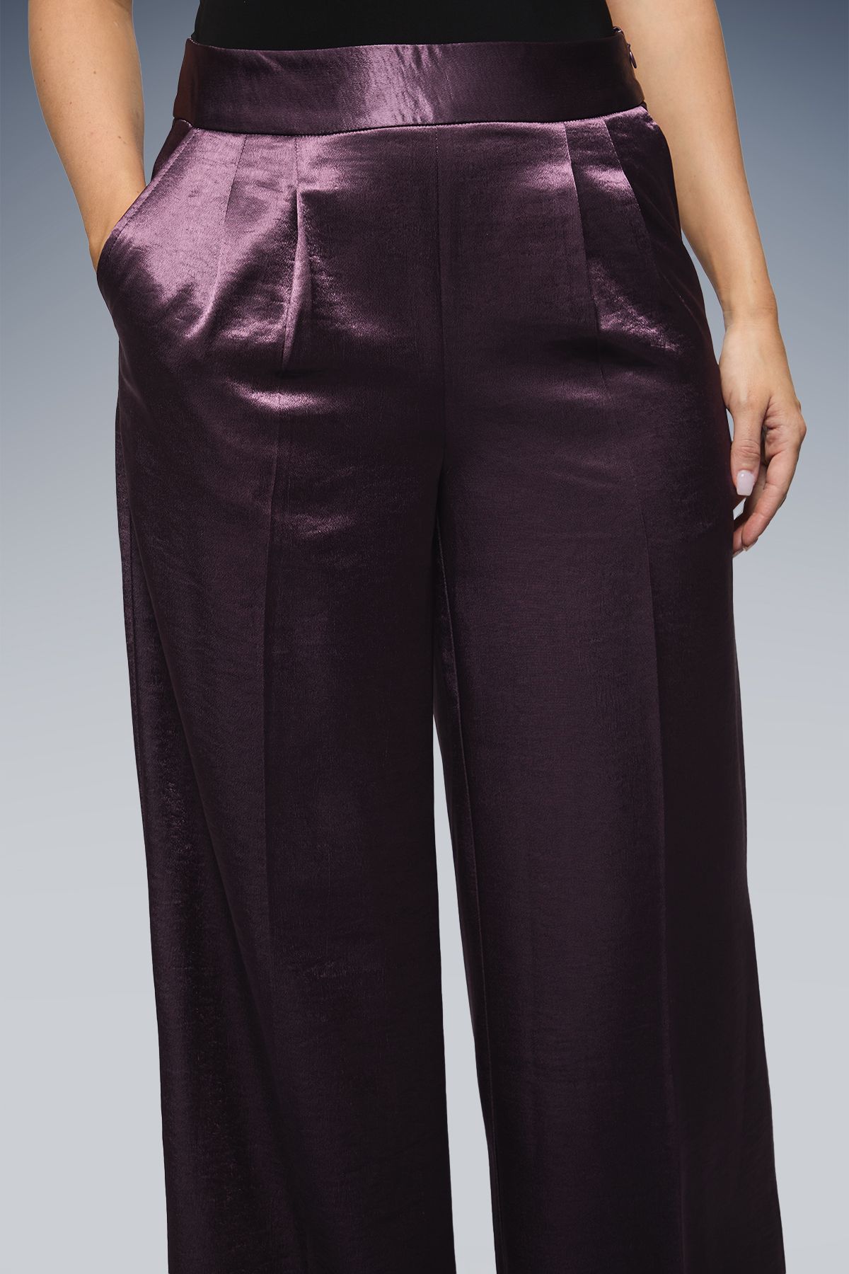 Dorothy Perkins Satin Wide Leg Trousers Purple image 4
