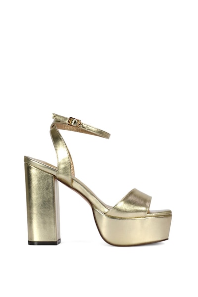 XY London 'Jayce' Strappy Chunky Block High Heel Platform Shoes With Square Toe