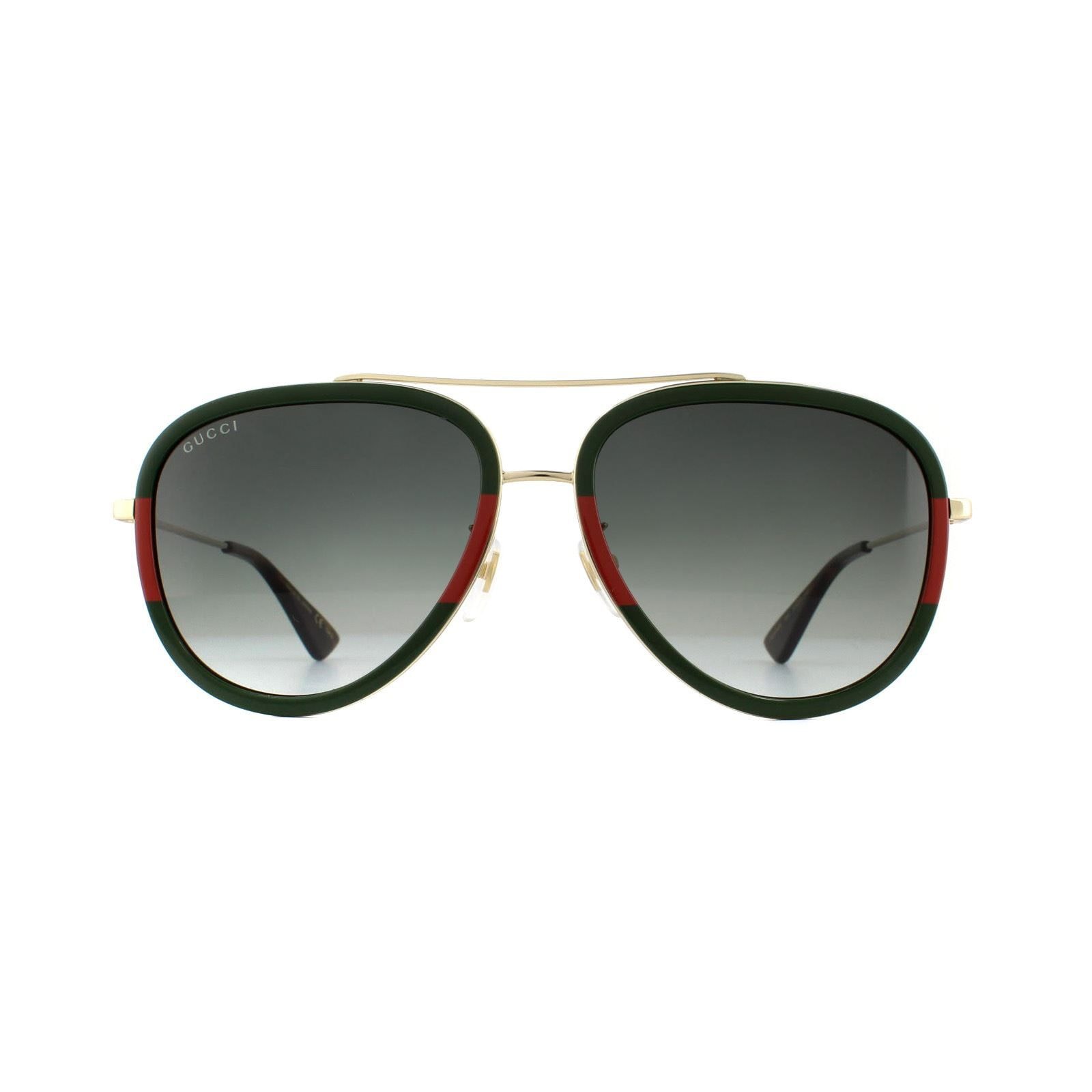 Gucci Aviator Gold Green Red Green Gradient Sunglasses