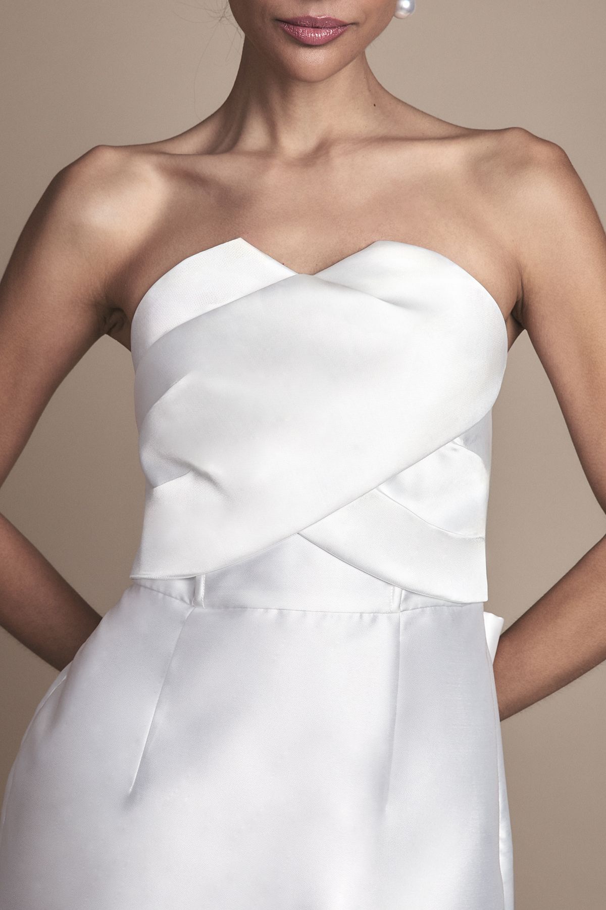 Coast Bandeau Twill Bow Back Wedding Dress Ivory image 4